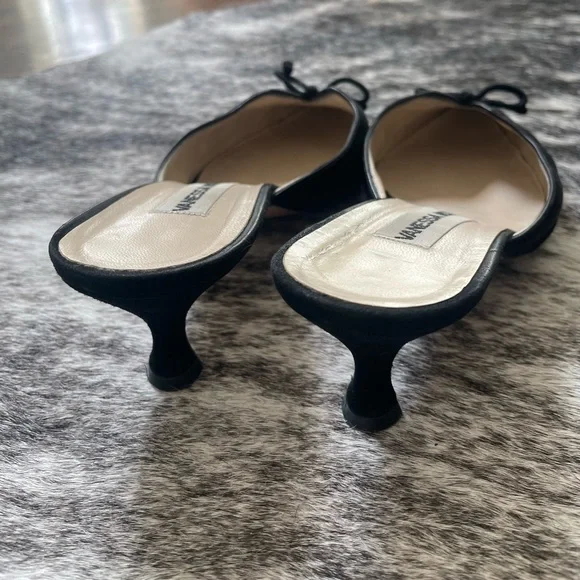 Vanessa Noel Black Suede Kitten Heel Mules - Picture 7 of 13